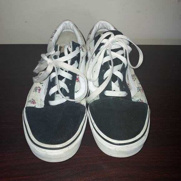 Vans Women's Old Skool Sneakers 8.5M Lace Up Ditsy Floral Skateboarding Black - Picture 5 of 16